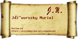Jávorszky Muriel névjegykártya
